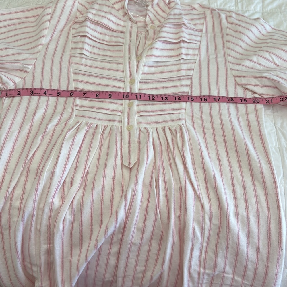 Garnet Hill cotton White and Pink Striped nightgown Sz xs - Picture 12 of 12
